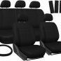 SUV Seat Covers for Ford Explorer Solid Black Steering Wheel/Belt Pad/Head Rests