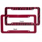 Red Safari Zebra Tiger Print Plastic License Plate Frame Car Truck SUV Van C