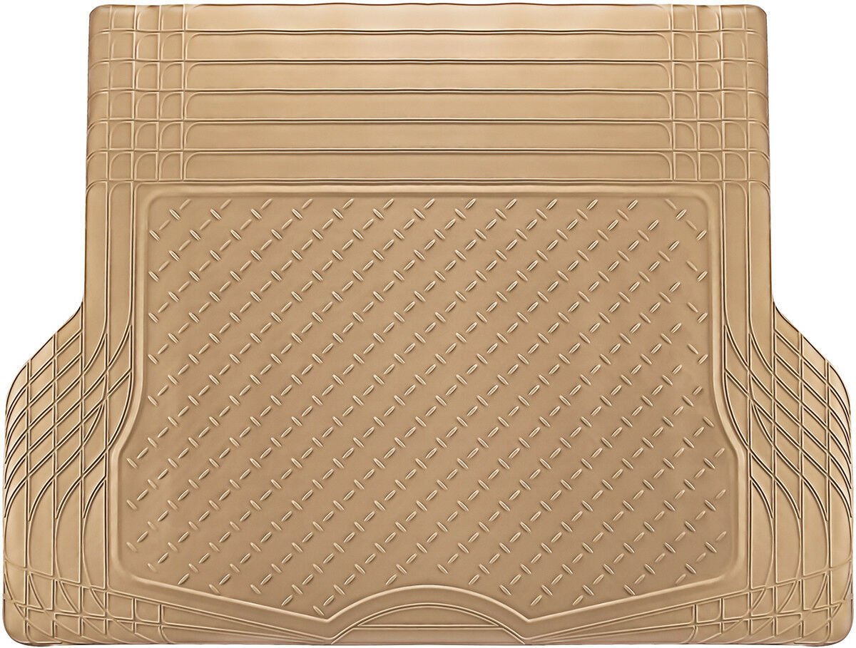 Trunk Cargo Floor Mats for Cars All Weather Rubber Beige Heavy Duty Auto Liners