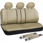 Car Seat Cover Complete Set for Car Truck SUV Van - PU Leather - 10 Piece