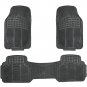 20pc Faux Leather Gray Black Car Seat Cover Set + Heavy Duty Rubber Floor Mats
