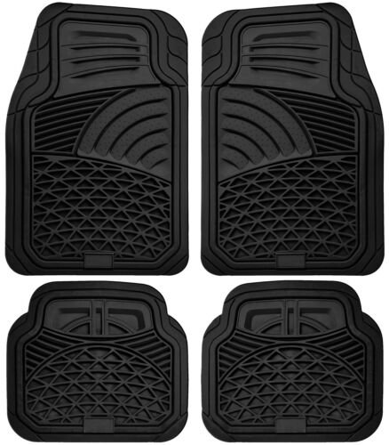 Car Floor Mats for Toyota Camry 4pc Set All Weather Rubber Semi Custom Fit Black