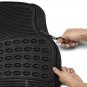 Car Floor Mats for All Weather Rubber 4pc Set Semi Custom Fit Heavy Duty Black