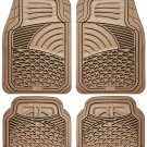 Car Floor Mats for All Weather Rubber 4pc Set Tactical Fit Heavy Duty Beige