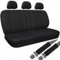 SUV Seat Covers for Ford Escape Solid Black w/ Steering Wheel/Belt Pad/Head Rest
