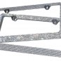 Metal License Plate Frame Bling RhineStone Chrome Crystal Diamond Glitter 2pc -C
