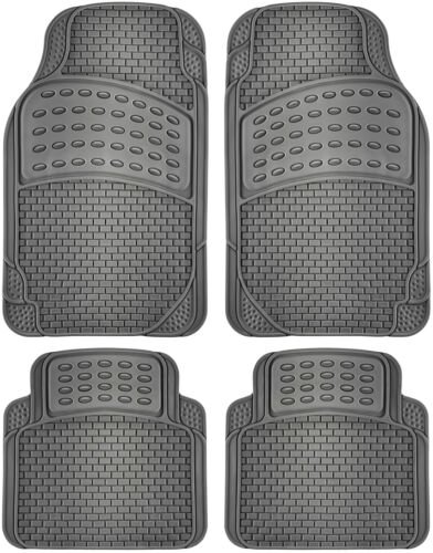 Car Floor Mats for All Weather Rubber 4pc Set Tactical Fit Heavy Duty Grey