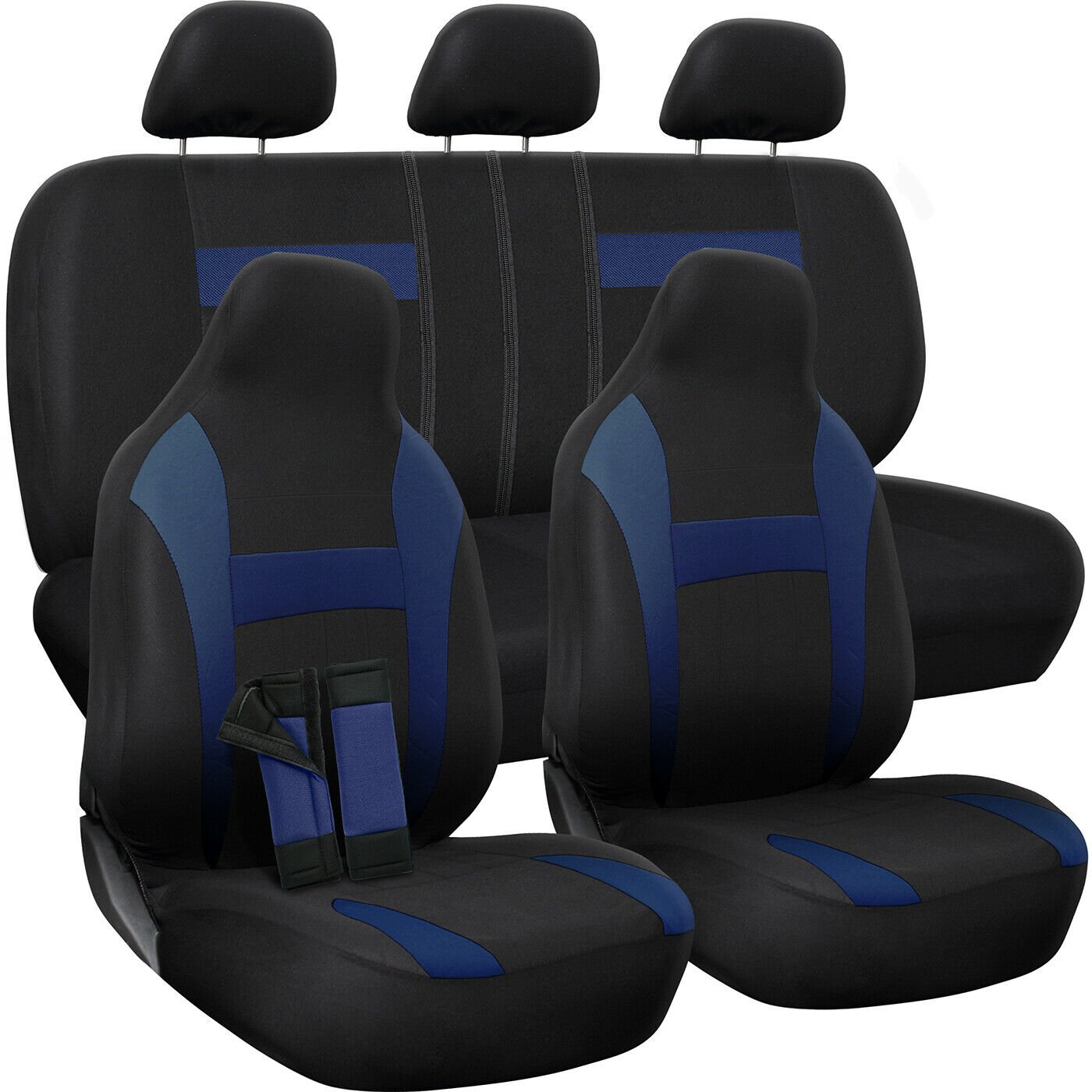 Universal Fit Seat Covers 10 Piece Set For Cars, Trucks, SUV, Vans