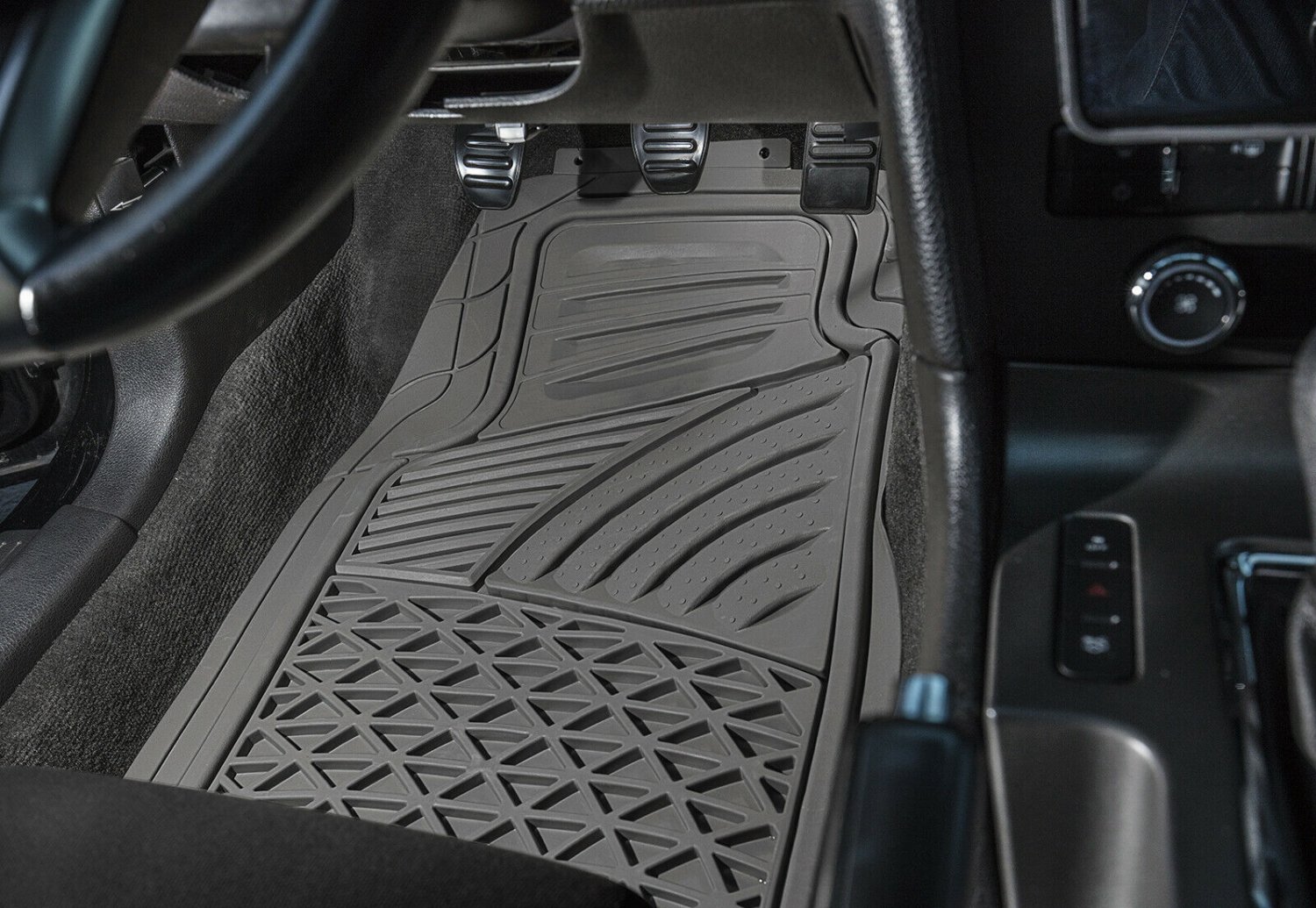 Auto Floor Mats for BMW Car SUV 4pc Set All Weather Rubber Tactical Fit Grey