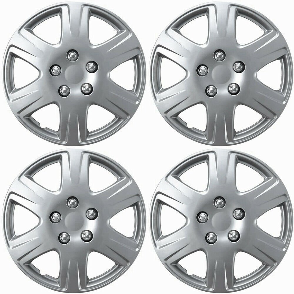4 PC Hubcaps Fits 05-08 Toyota Corolla 15" Silver Replacement Wheel Rim Cover