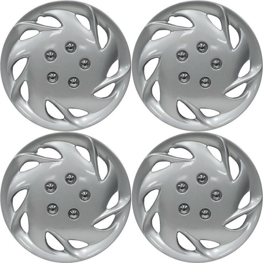 4 Pc Set of 15" Inch Silver Hub Caps Full Lug Skin Rim Cover for OEM Steel Wheel