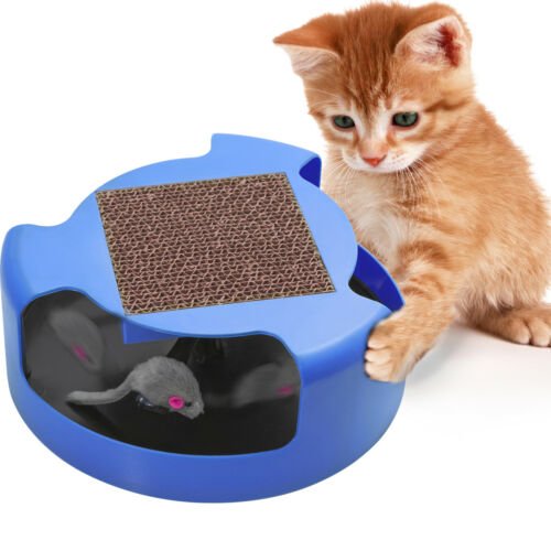 Cat Mouse Play Toy with Scratching Post Pad for Pup Animal Interactive Training