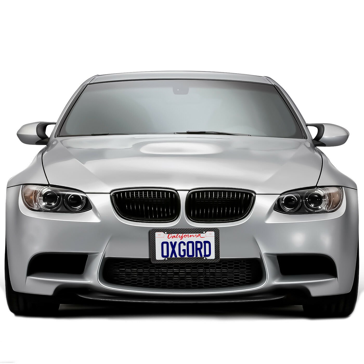 2pc Plastic Carbon Fiber Style OxGord License Plate Frames for Auto-Car-Truck