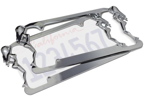 2pc OxGord Metal License Plate Steel Frame Hot Sexy Lady Nude XXX Trucker Girl