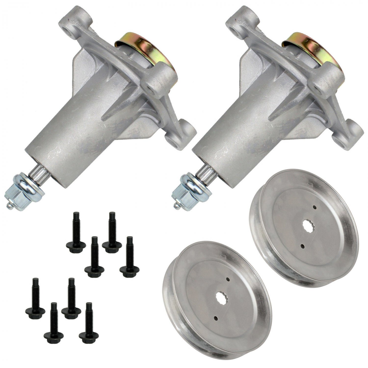 2 SPINDLE ASSEMBLY w/PULLEY FIT Husqvarna CRAFTSMAN 285-585 532187292 587819701