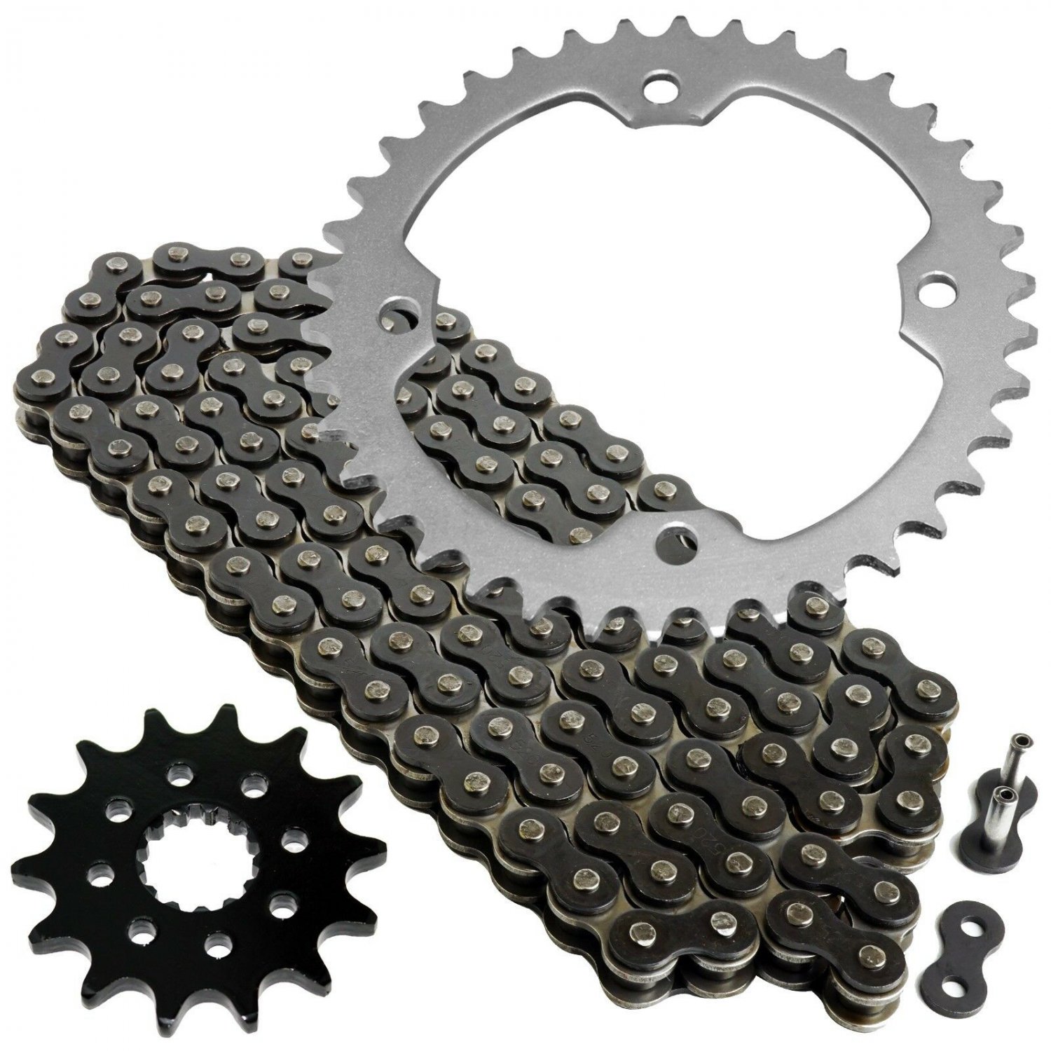 Black Drive Chain and Sprockets Kit Fits YAMAHA YFZ450 YFZ450V 2004-2013