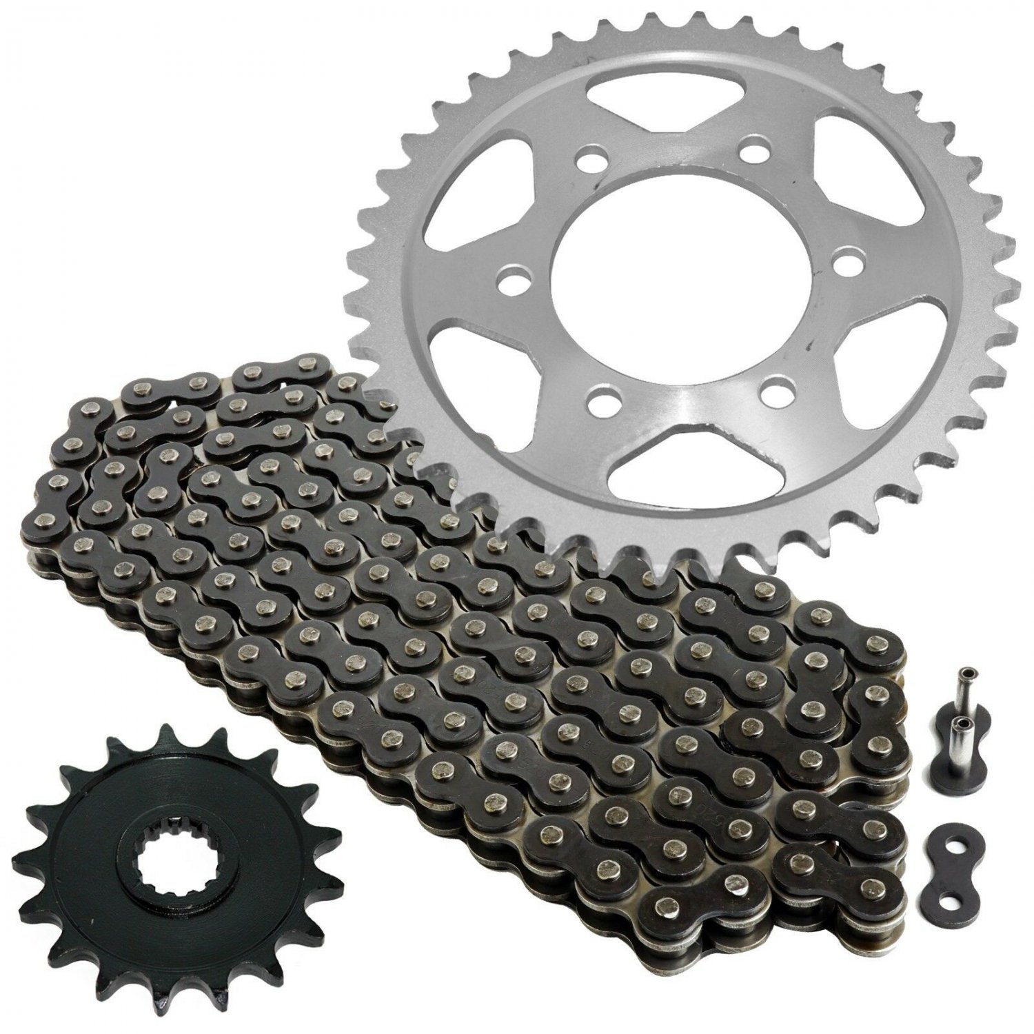 Black Drive Chain and Sprocket Kit Fits KAWASAKI Ninja ZX-10R ZX1000D 2006 2007