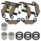 FRONT and REAR BRAKE PISTON w/ PAD FOR Arctic Cat 700 4X4 AUTOMATIC 2006-2016