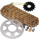 Gold O-Ring Drive Chain & Sprockets Kit Fits KAWASAKI ZX-6R ZX-6RR Ninja 2005 06