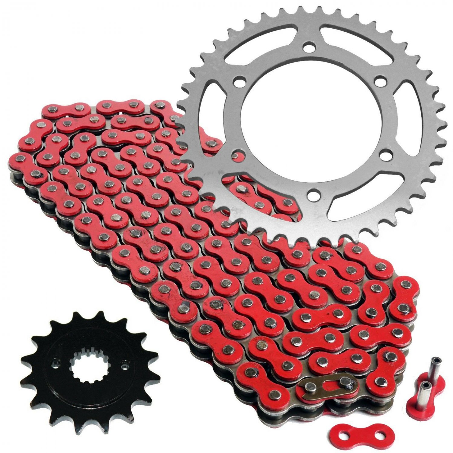 Red Drive Chain and Sprocket Kit Fits KAWASAKI Ninja 500 EX500 1987-1996