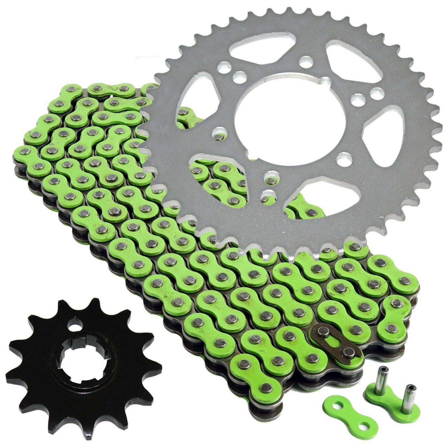 Green Drive Chain and Sprockets Kit Fits KAWASAKI TECATE-4 KXF250A 1987 1988