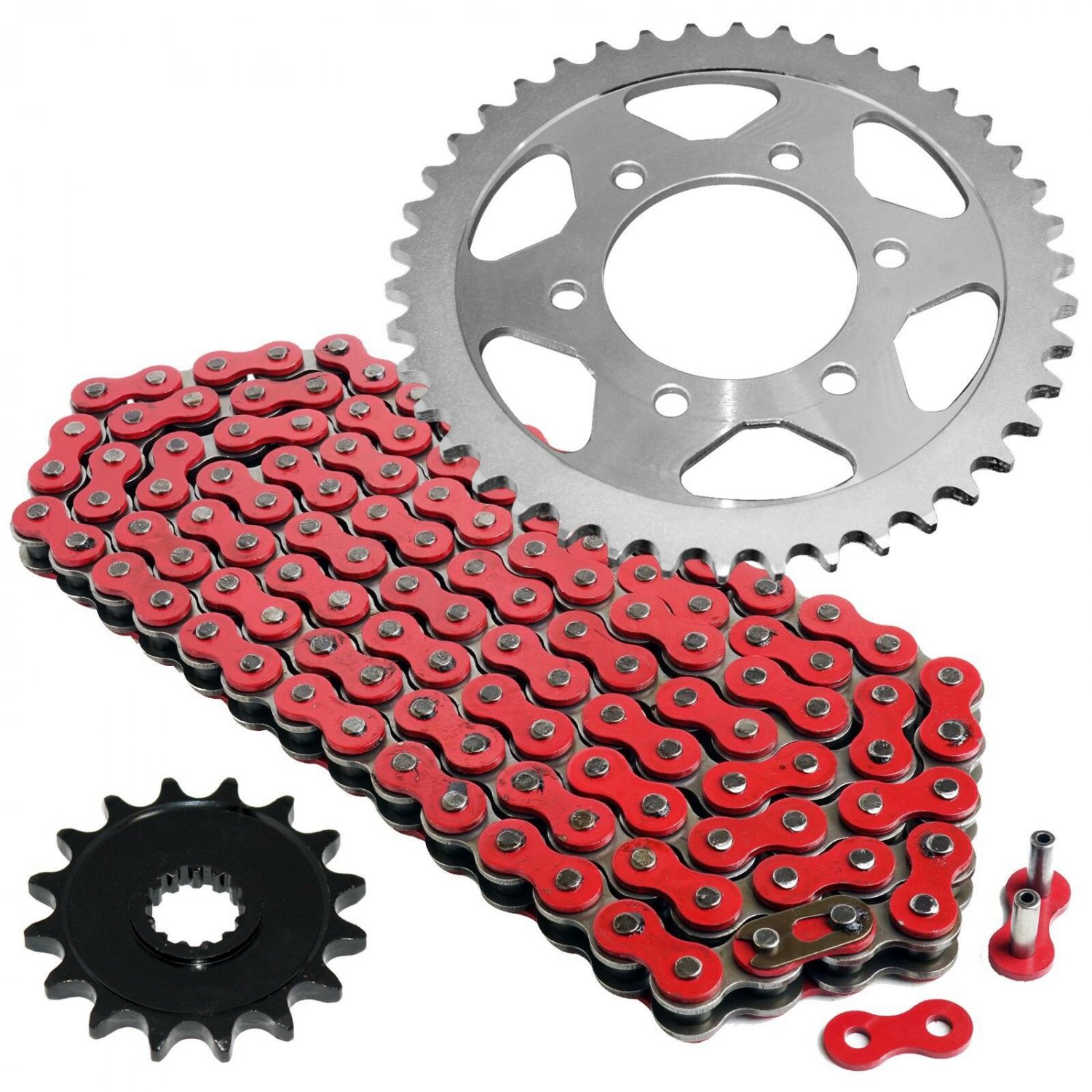 Red Drive Chain and Sprocket Kit Fits KAWASAKI ZR1000A Z1000 2003-2006