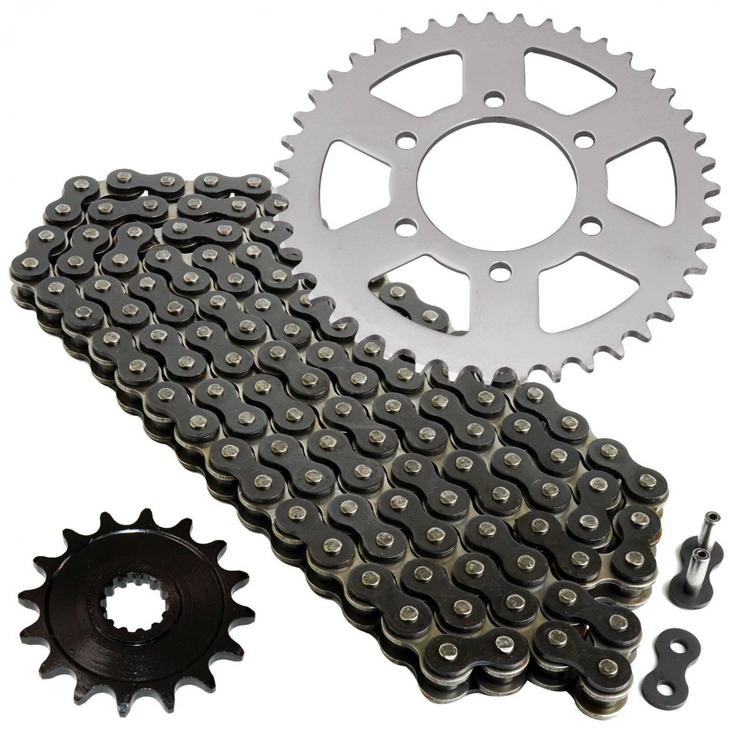 Black Drive Chain and Sprocket Kit Fits KAWASAKI Ninja ZX-6R ZX636 2013-2017