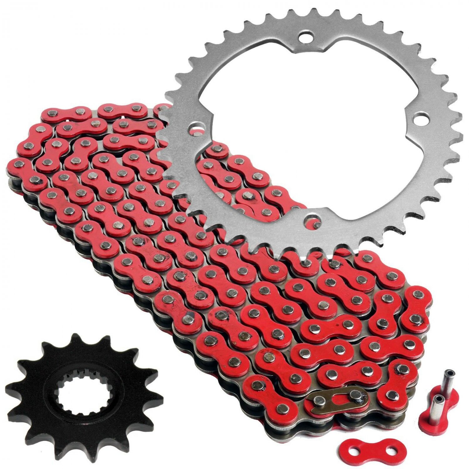 Red Drive Chain and Sprockets Kit Fits YAMAHA YFZ450R YFZ450X 2009-2018