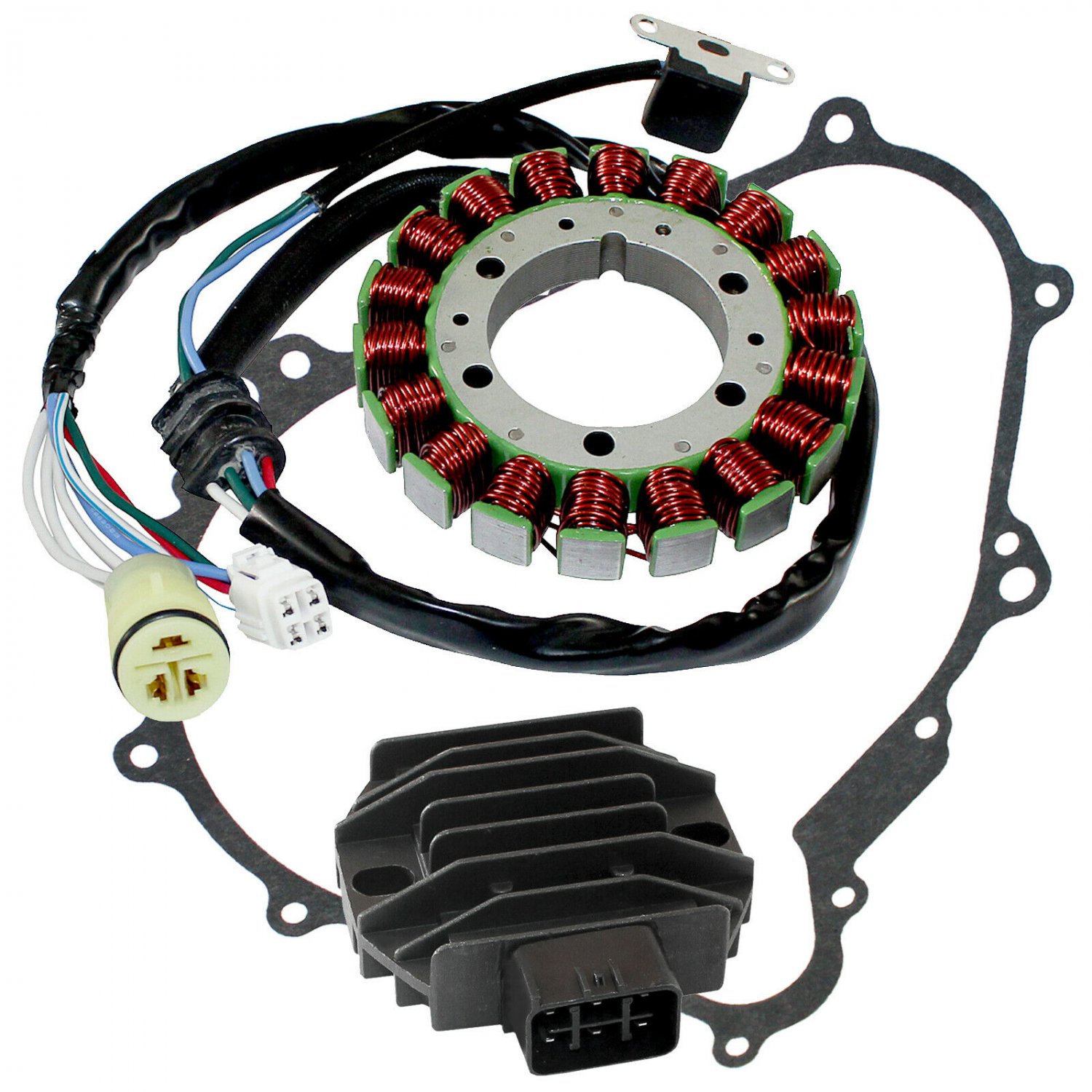 STATOR & REGULATOR RECTIFIER Fits YAMAHA GRIZZLY 450 YFM450 2007-2014 w/GASKET