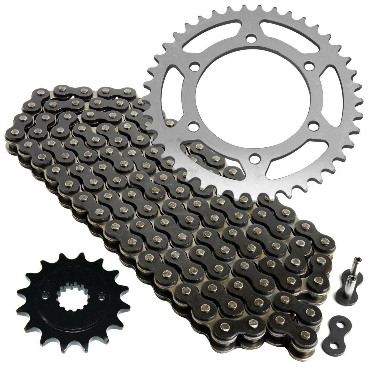 Black Drive Chain and Sprocket Kit Fits KAWASAKI Ninja 500 EX500 1987-1996