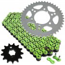 Green Drive Chain and Sprockets Kit Fits KAWASAKI TECATE KXT250A 1984 1985