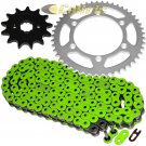 Green O-Ring Drive Chain & Sprockets Kit Fits KAWASAKI KX250F 2004 2005