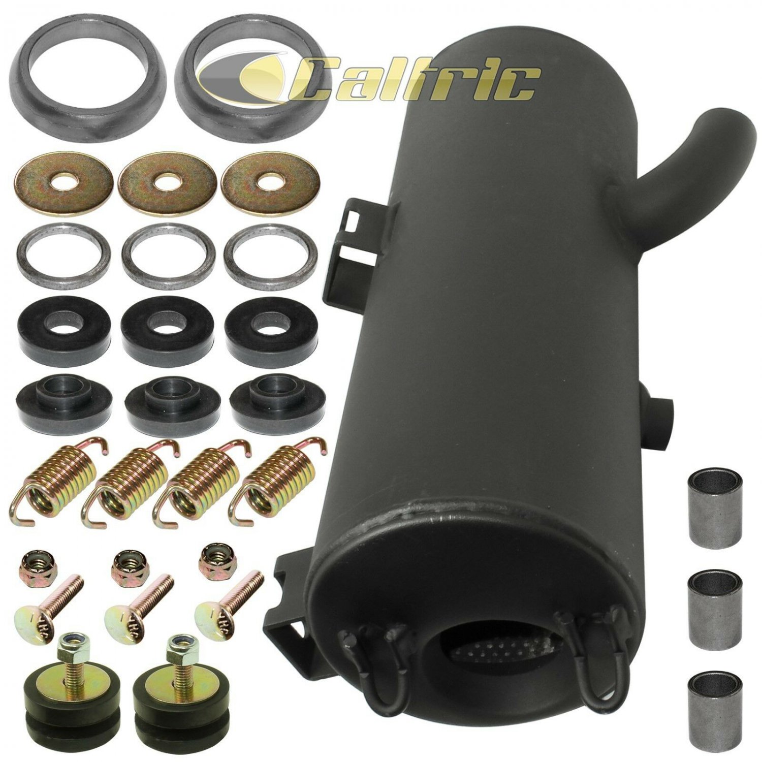 BLACK EXHAUST MUFFLER SILENCER and KIT Fits POLARIS SPORTSMAN 450 4X4 2006 2007