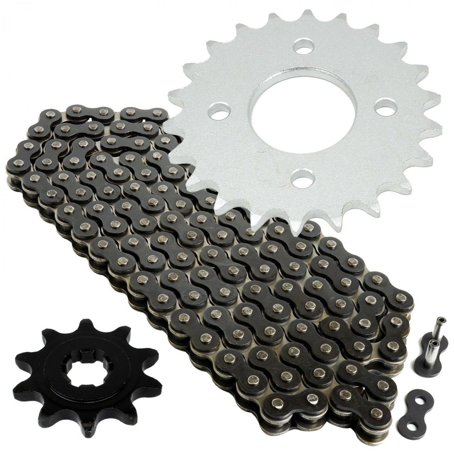 Black Drive Chain and Sprockets Kit Fits SUZUKI LT80 QuadSport 80 2X4 1989-2006