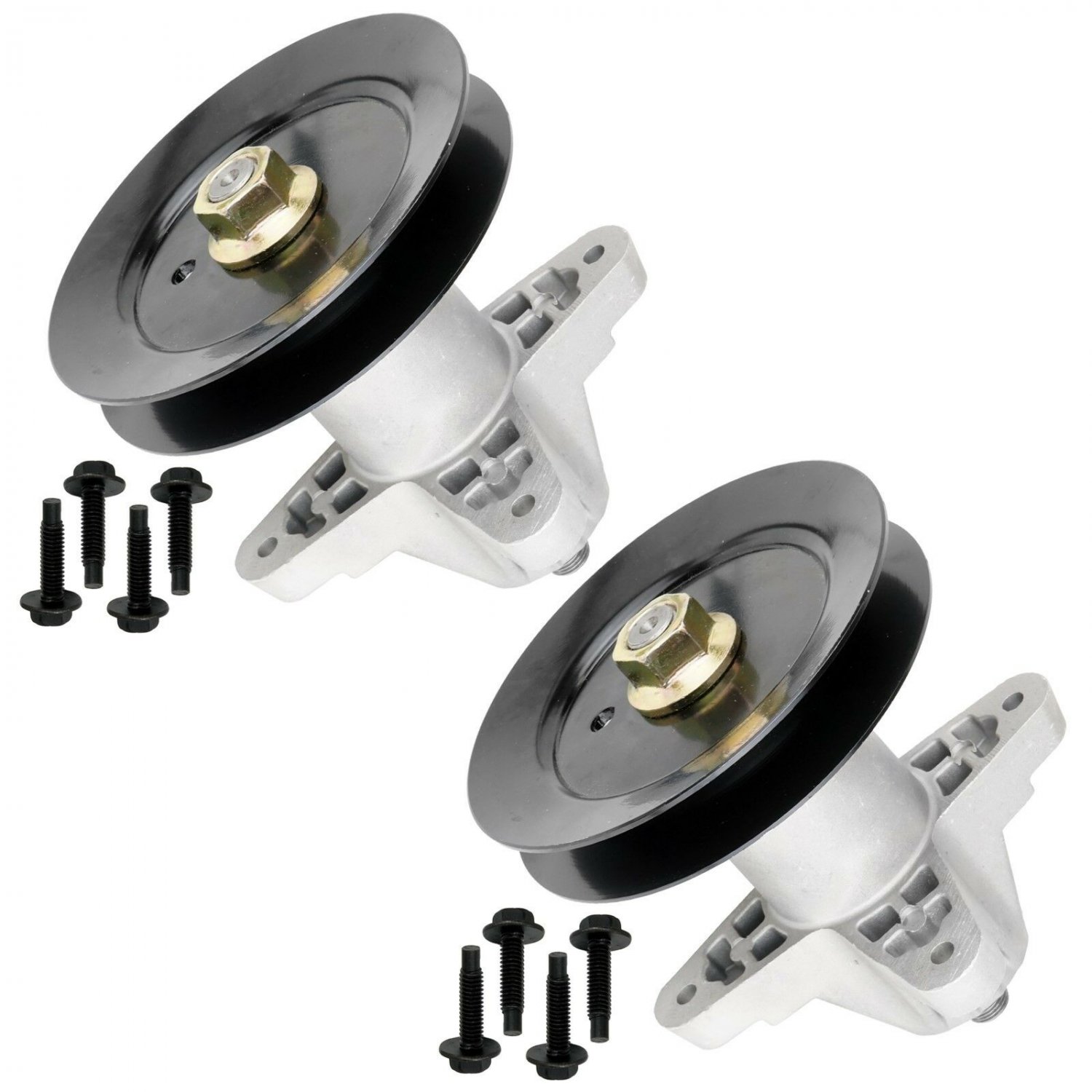2 SPINDLE ASSEMBLY w/PULLEY BOLT FOR MTD Z6600 2014 / ZT-L54 ZTL54 2014