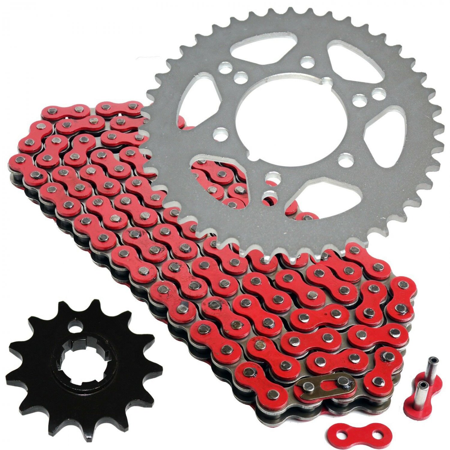 Red Drive Chain and Sprockets Kit Fits KAWASAKI TECATE KXT250A 1984 1985
