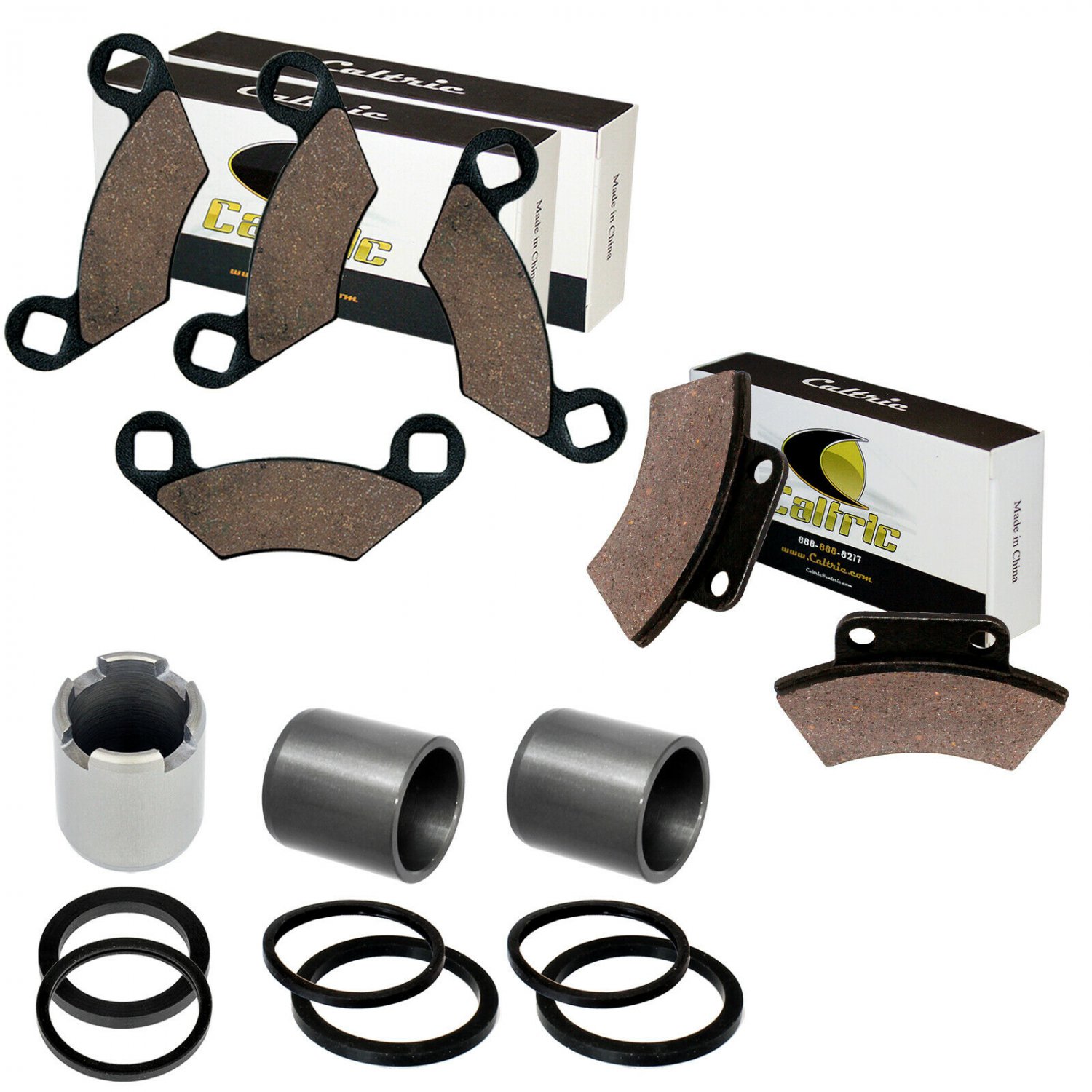 FRONT REAR BRAKE CALIPER PISTON and PADS FOR Polaris BIG BOSS 400L 2X4 1994