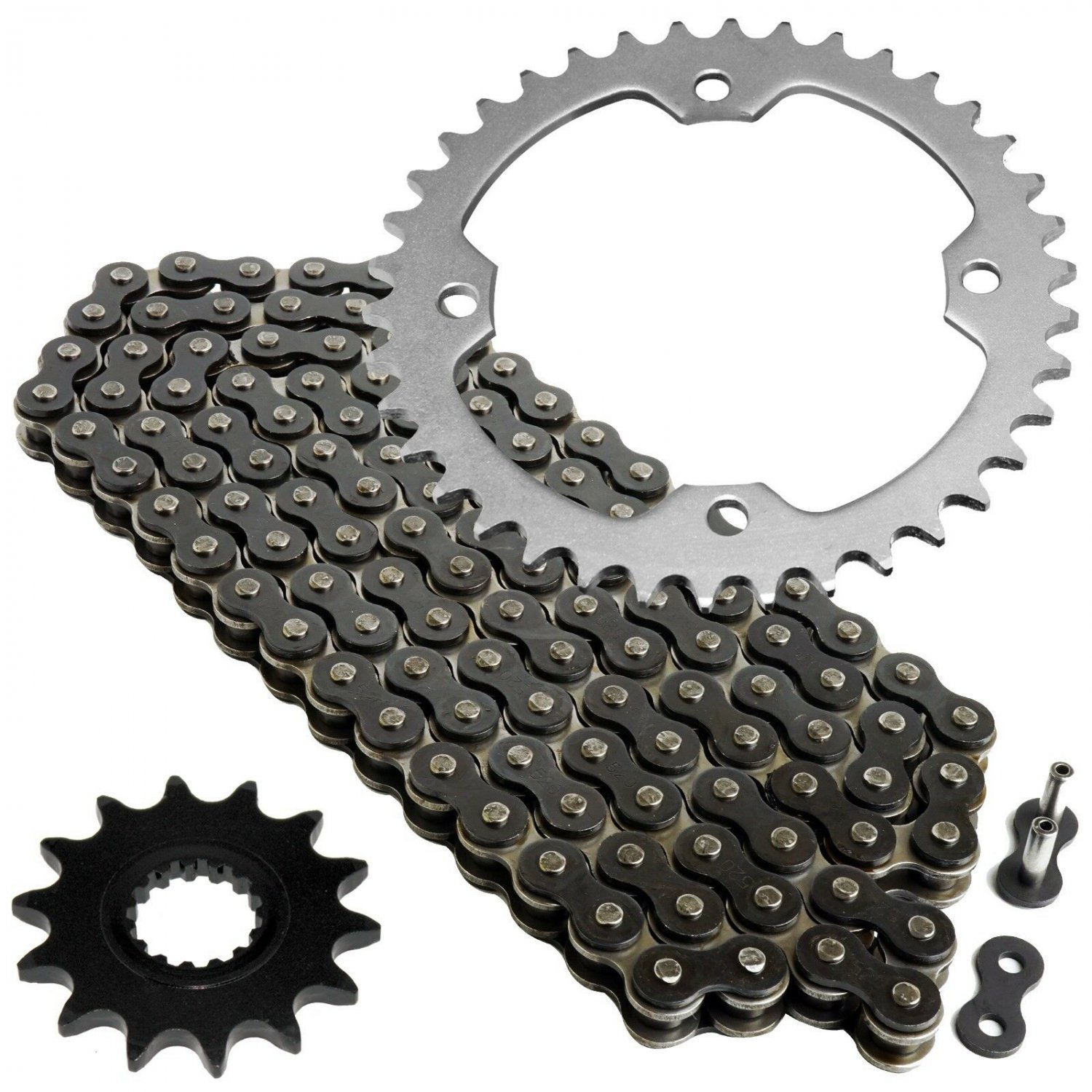 Black Drive Chain and Sprockets Kit Fits YAMAHA YFZ450R YFZ450X 2009-2018