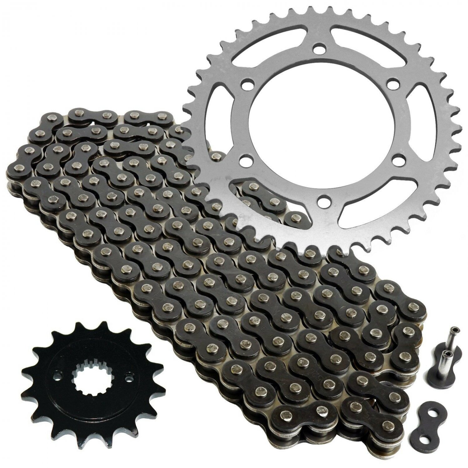 Black Drive Chain and Sprocket Kit Fits KAWASAKI Zephyr 550 ZR550B 1990-1993