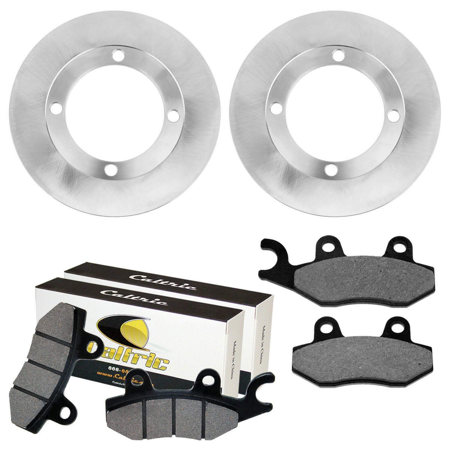 2 REAR BRAKE DISC ROTOR w/ PAD FITS Yamaha RHINO 700 YXR700 4X4 2008 2009-2013