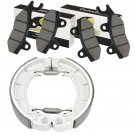 FRONT & REAR BRAKE PADS SHOES Fits KAWASAKI KLF300 Bayou 300 4X4 1995-2000