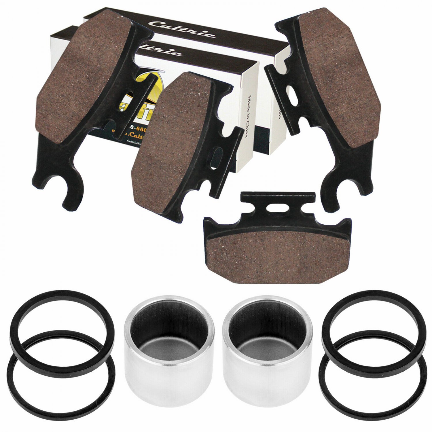 2 FRONT BRAKE PISTON w/ PAD Fits Suzuki LT-F400F LTF400 F KINGQUAD 400 2008-2018