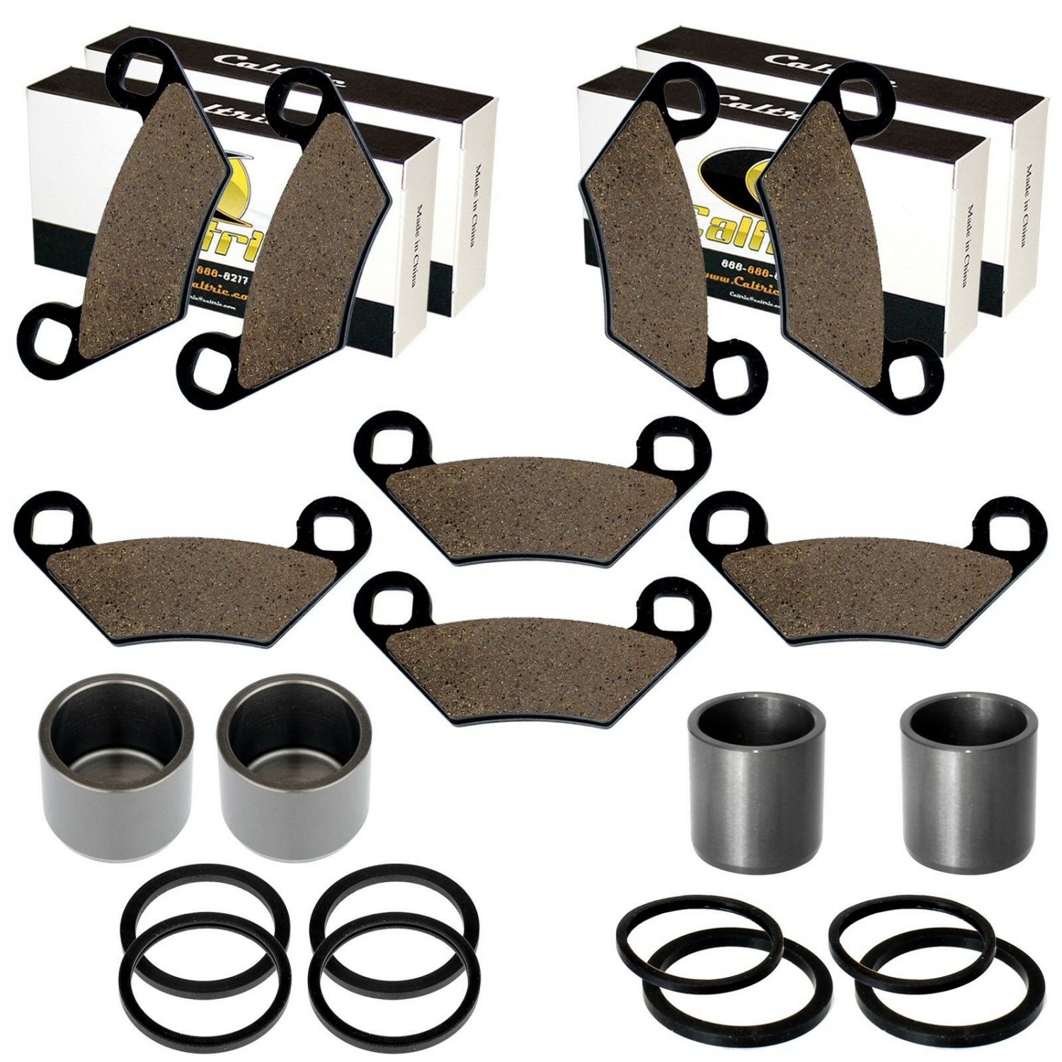 FRONT REAR BRAKE CALIPER PISTON w/PADS FOR Polaris SCRAMBLER 850 2013 2014-2018