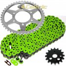 Green O-Ring Drive Chain & Sprockets Kit Fits KAWASAKI ZX900B Ninja ZX9R 1994-97