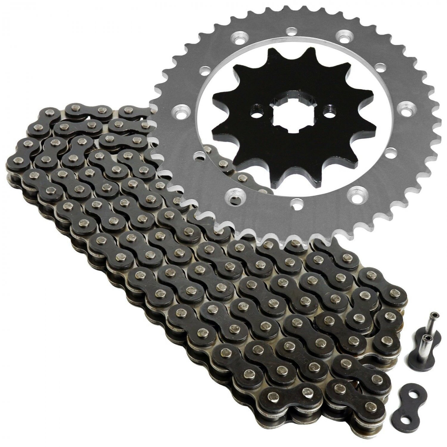 Black Drive Chain and Sprocket Kit Fits YAMAHA IT175 1980-1983 / IT200 1984-86