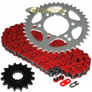 Red O-Ring Drive Chain & Sprockets Kit Fits KAWASAKI ZX-6R ZX-6RR Ninja 1998-04