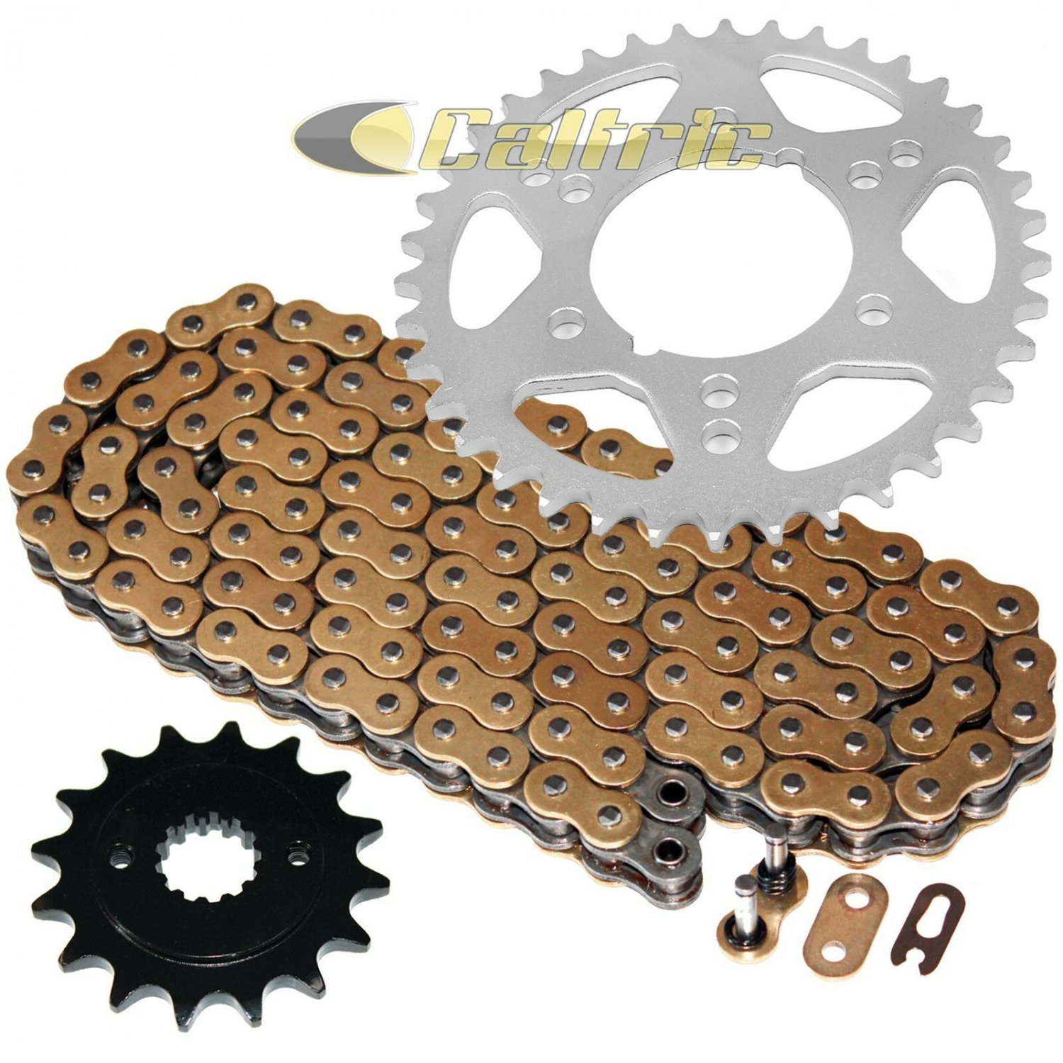 Gold O-Ring Drive Chain & Sprockets Kit Fits KAWASAKI GPZ400 ZX400 ZX550 GPZ550