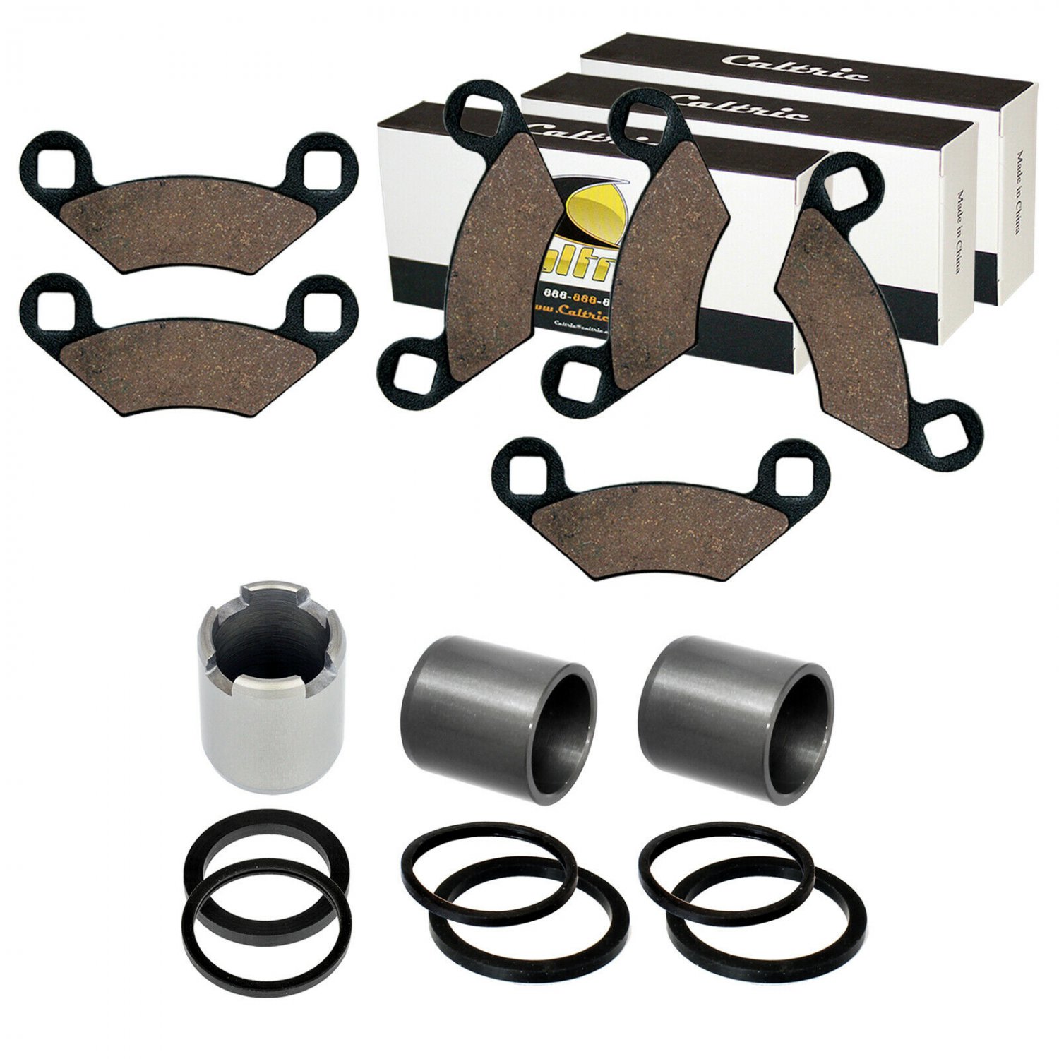 FRONT REAR BRAKE CALIPER PISTON and PADS FOR Polaris SPORTSMAN X2 500 2006