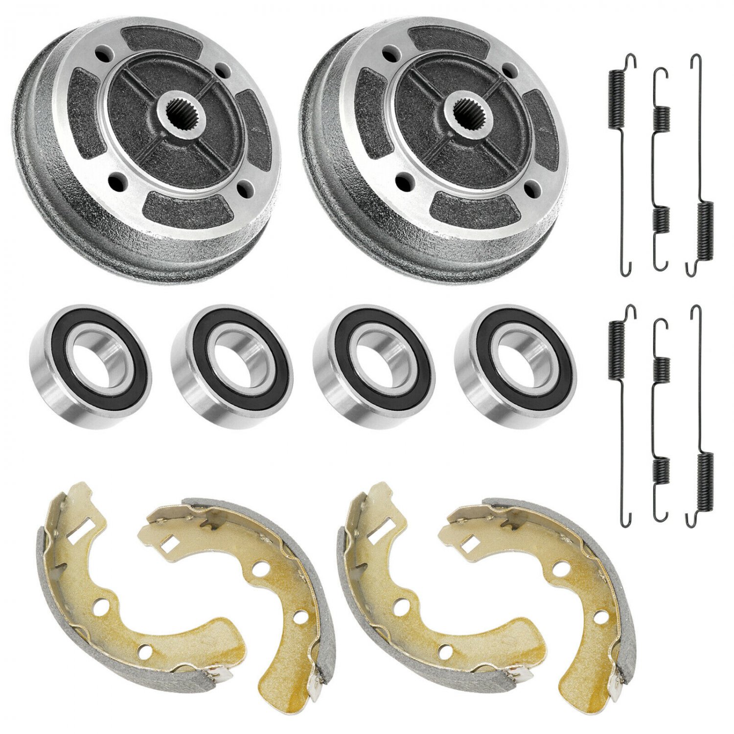 2 REAR BRAKE DRUM w/ SHOES KIT FOR Kawasaki MULE 2500 KAF620C KAF620 C 1994-2000