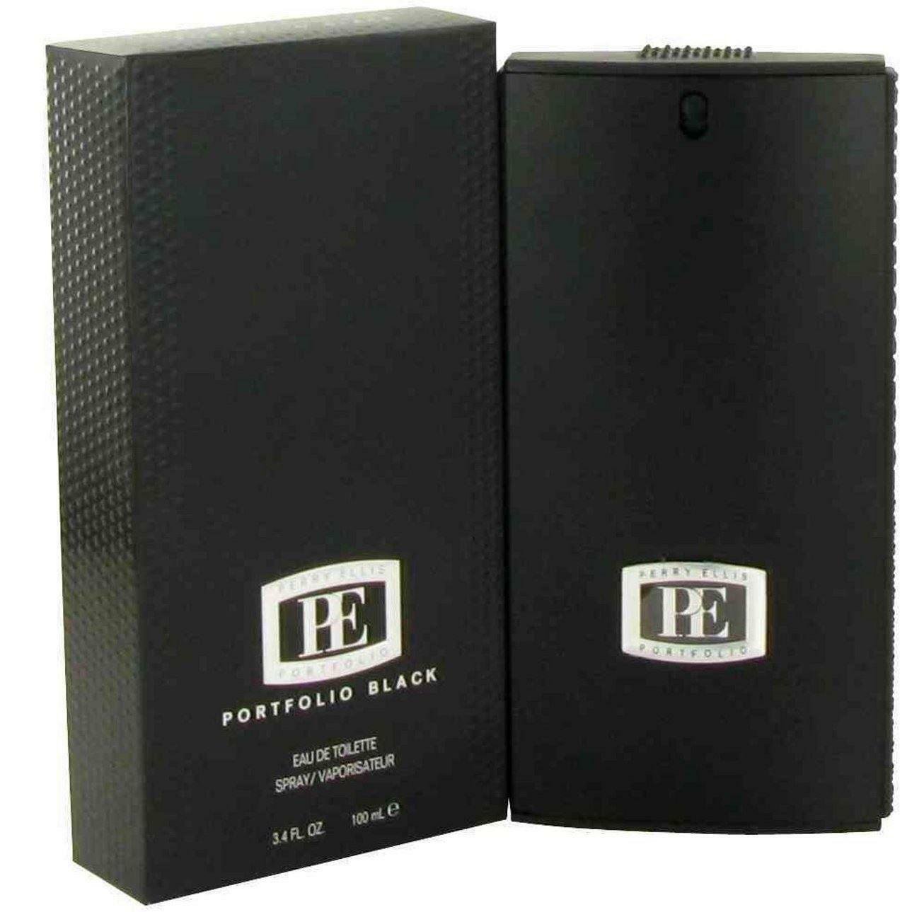PORTFOLIO BLACK by Perry Ellis 3.3 / 3.4 oz EDT Cologne for Men NIB